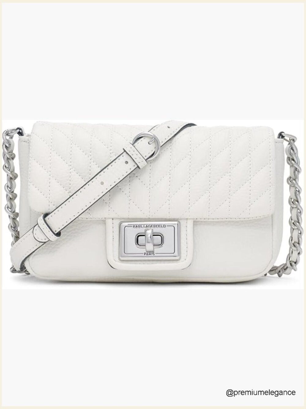 Faux Leather Crossbody Bag with Adjustable Strap - Zip Closure